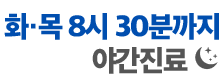 야간진료 화/목 8시 30분